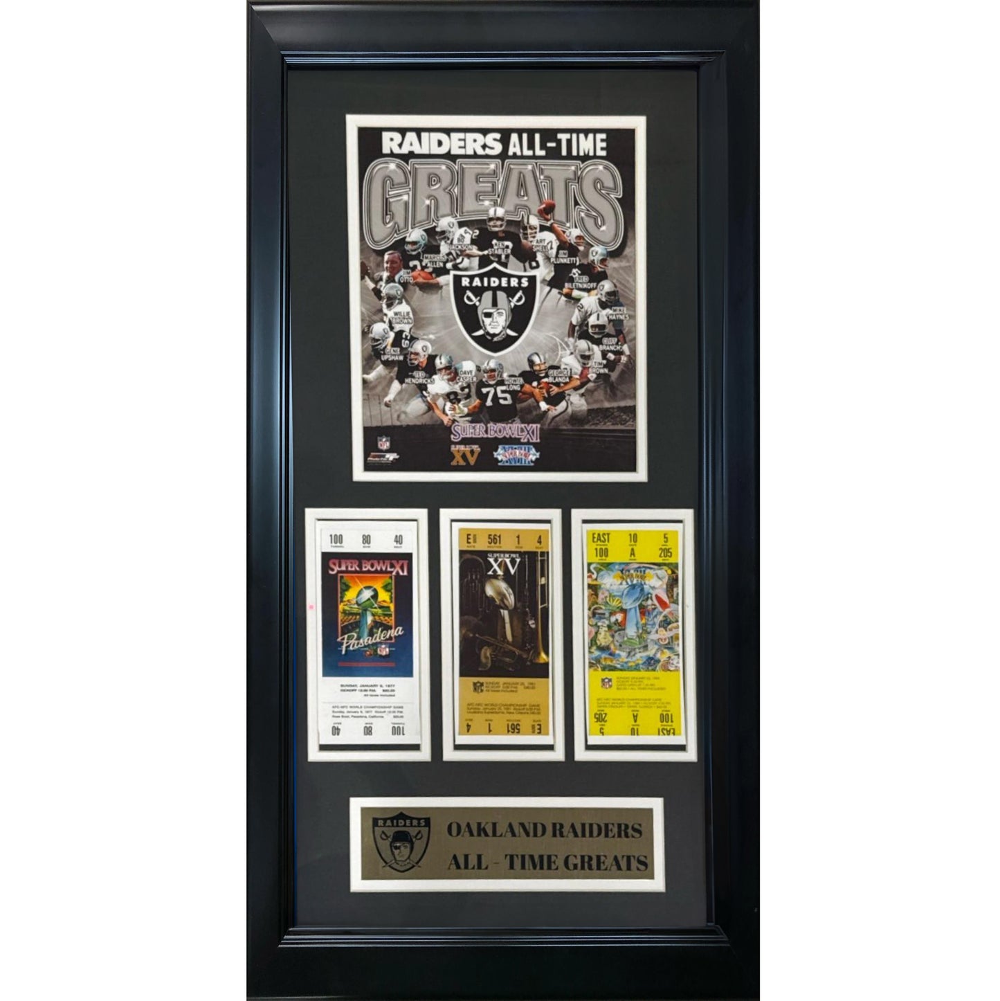 Oakland Raiders All Time Greats w/ Superbowl tickets