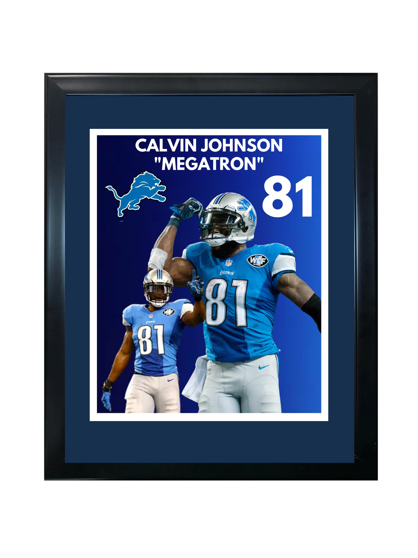CALVIN JOHNSON 11X14 FRAMED PHOTO