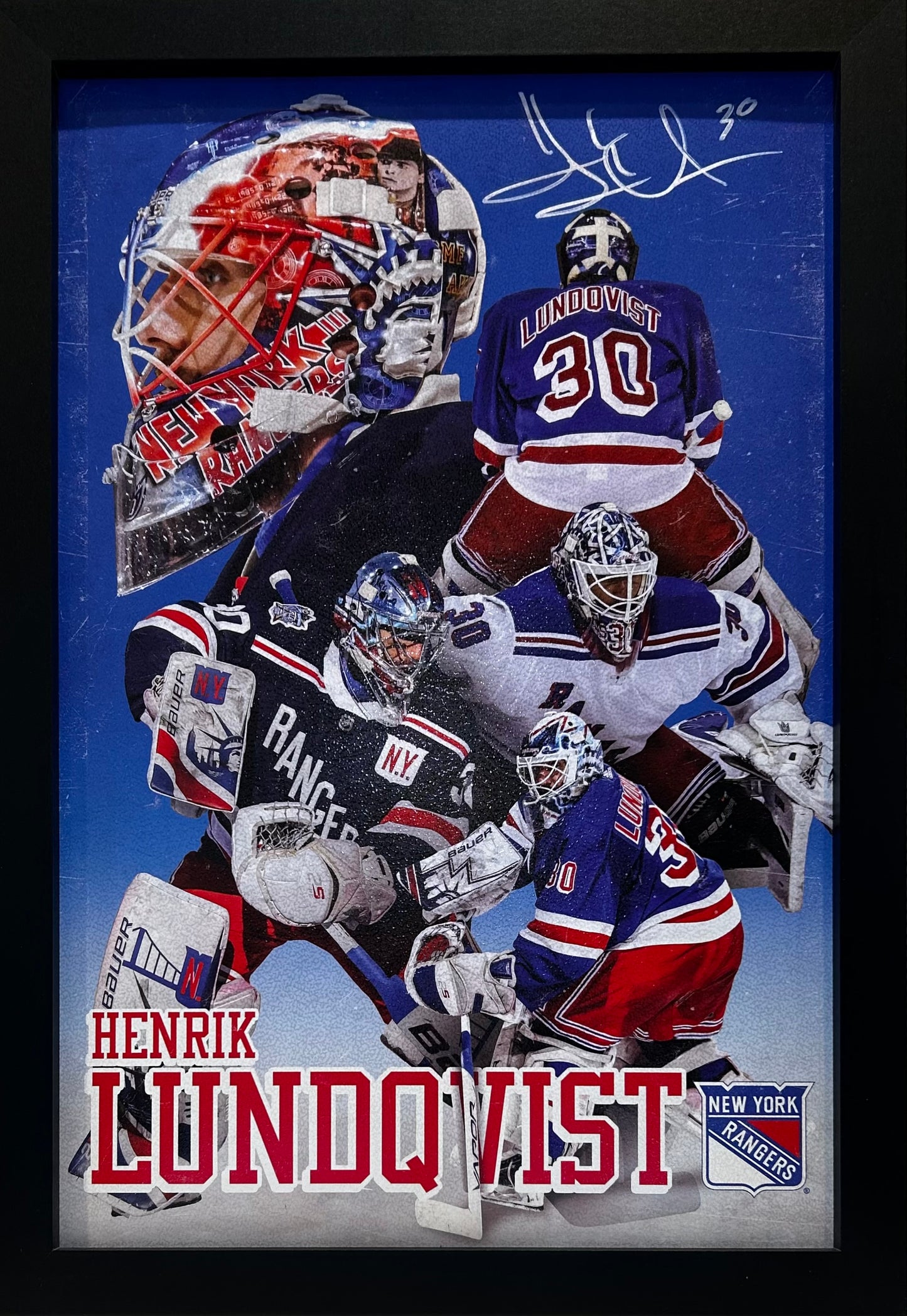 Henrik Lundqvist 12x18 framed artwork print