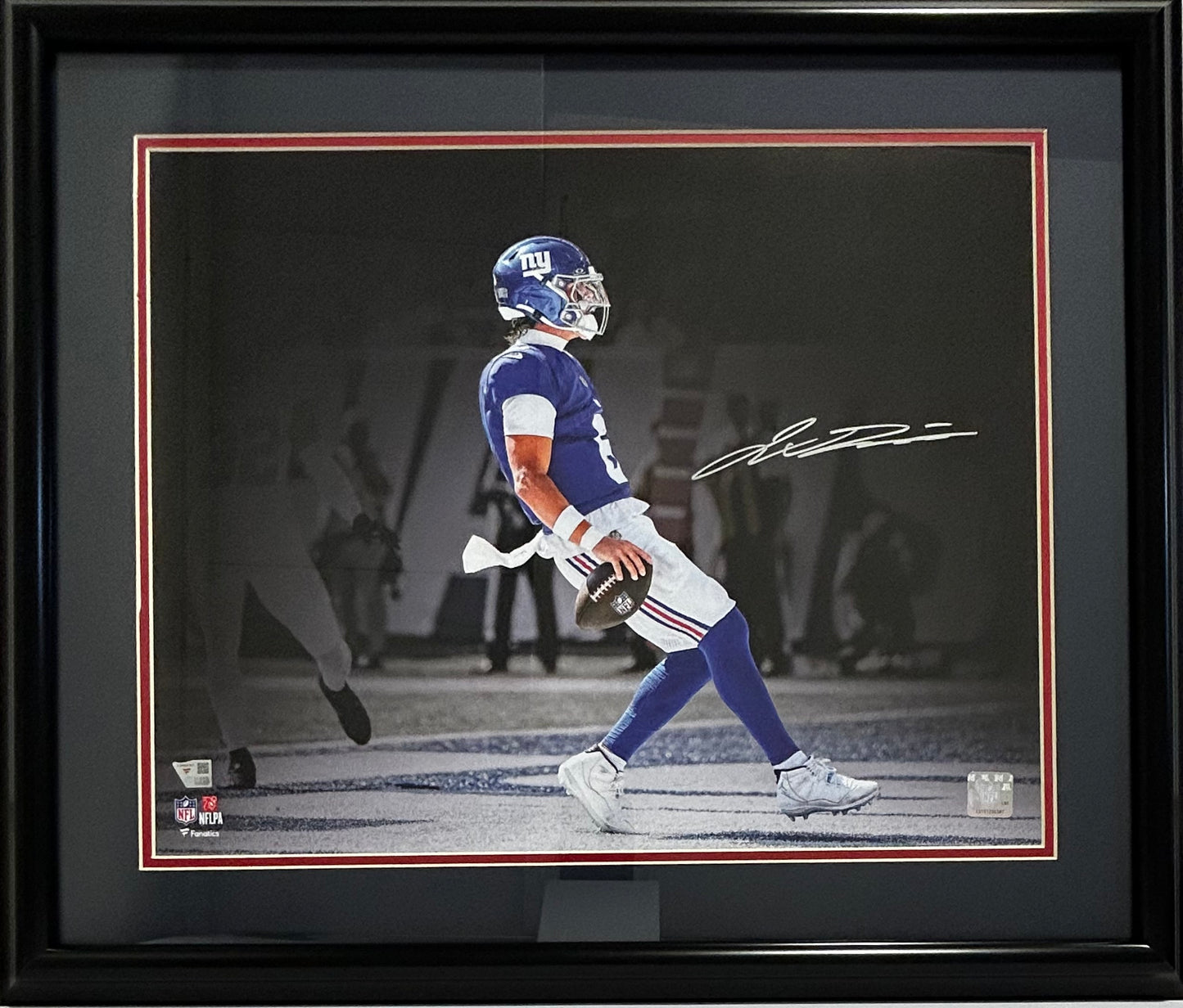NEW YORK GIANTS JAXSON DART SIGNED 16X20 DOUBLE MATTED AND FRAMED CERTIFIED FANATICS