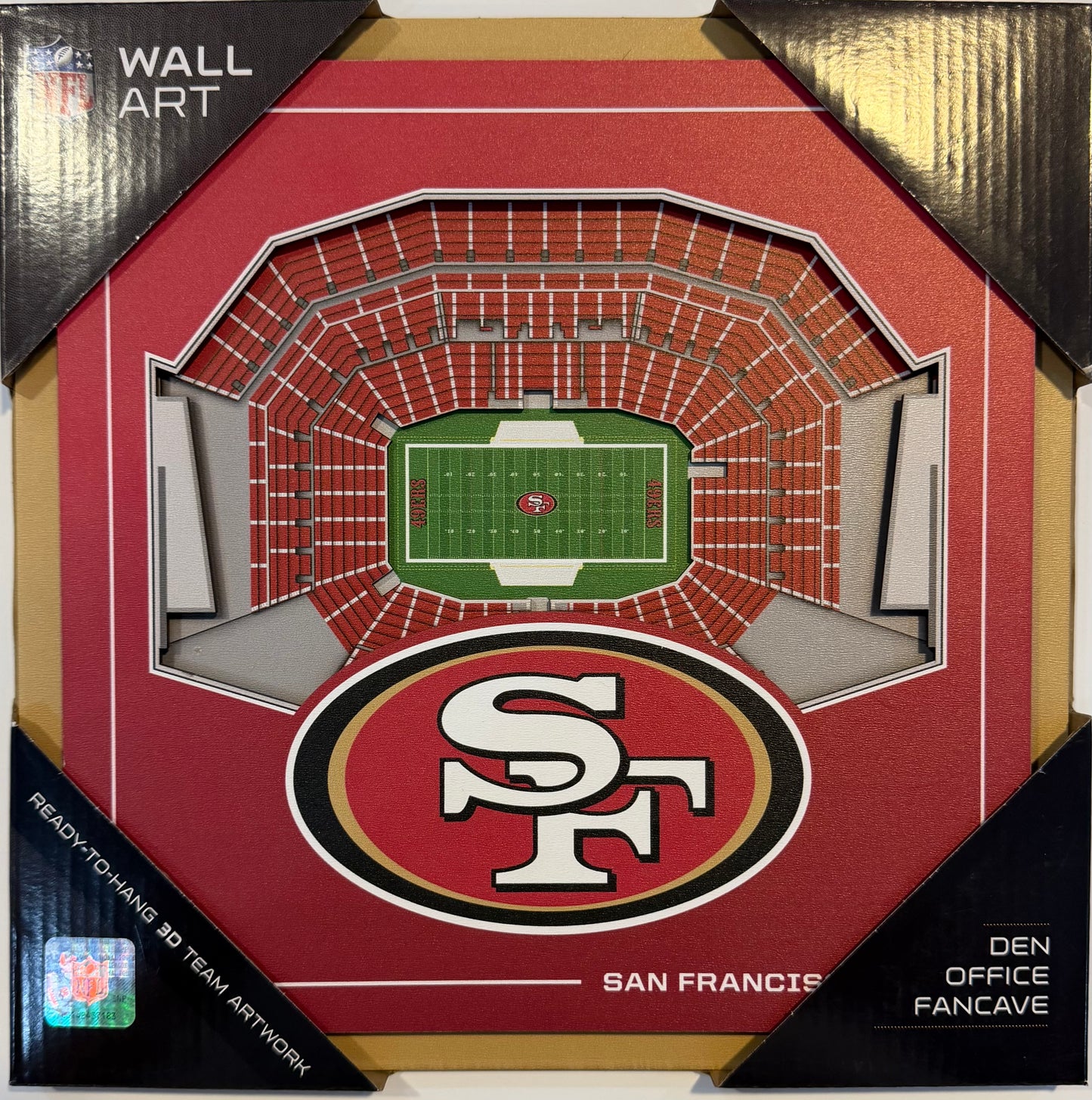 SAN FRANCISCO 49ERS 12X12 LASER CUT STADIUM WOOD SIGN