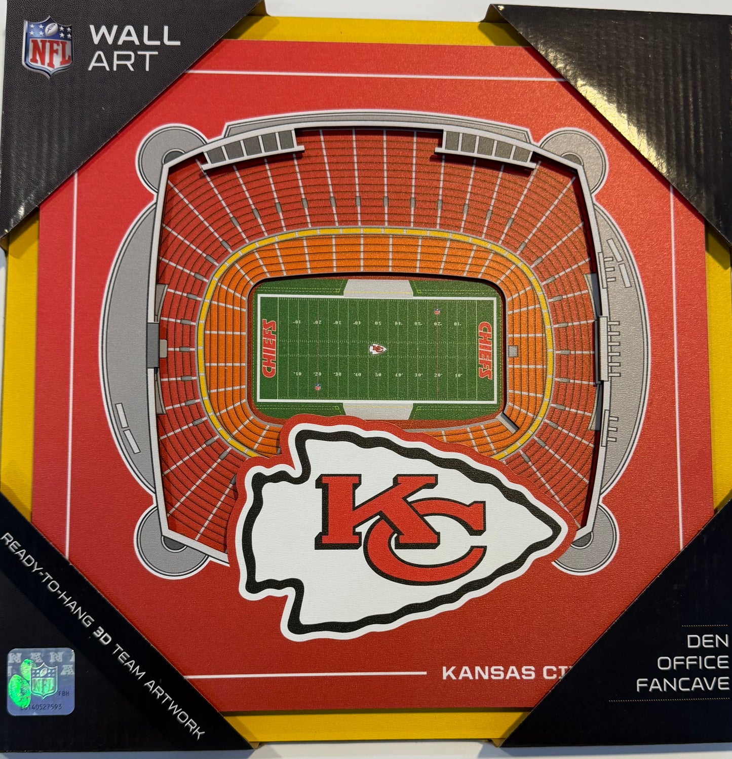 KANSAS CITY CHIEFS LASER CUT STADIUM WOOD SIGN