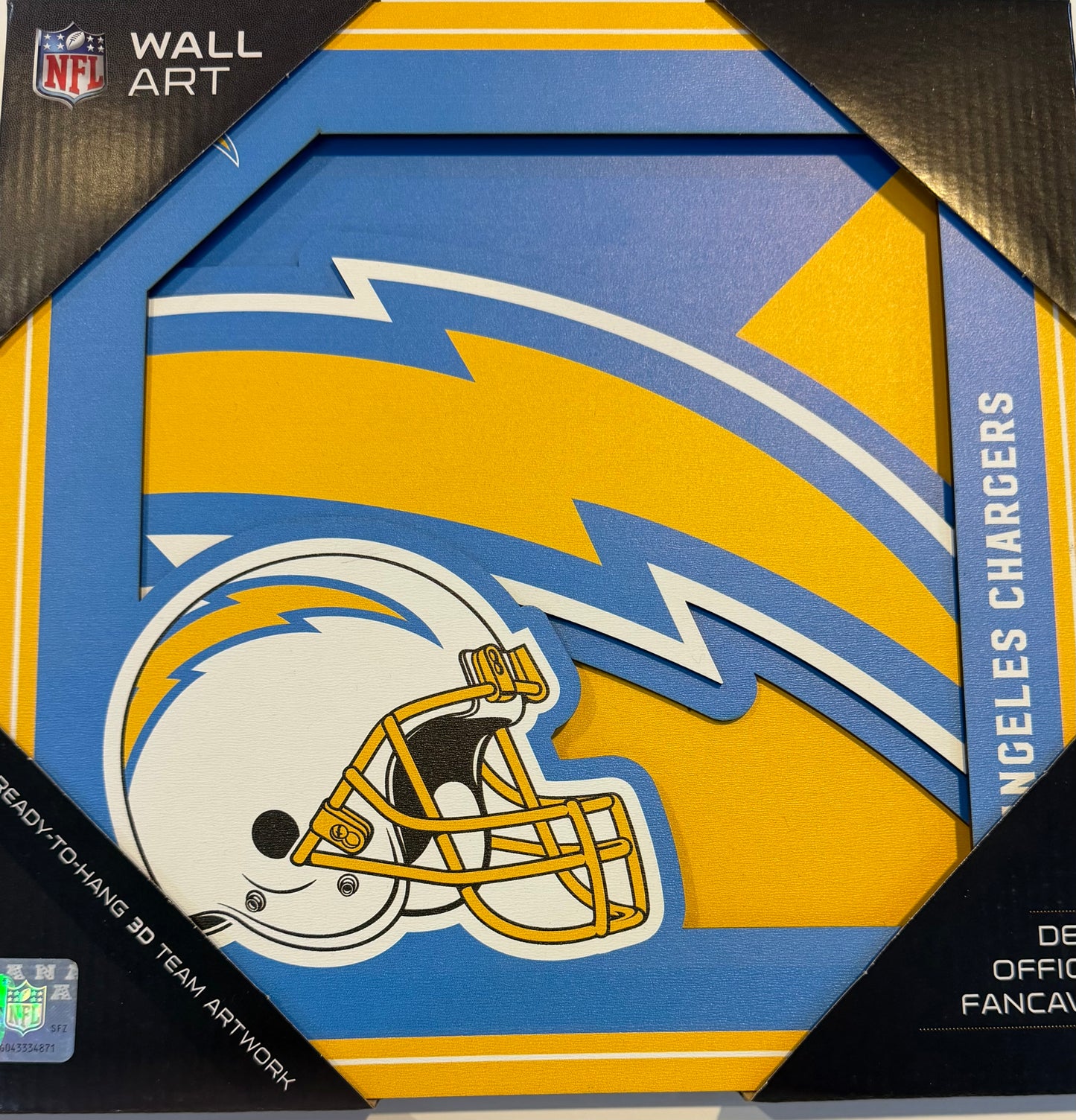 LOS ANGELES CHARGERS 12X12 LASER CUT LOGO WOOD SIGN