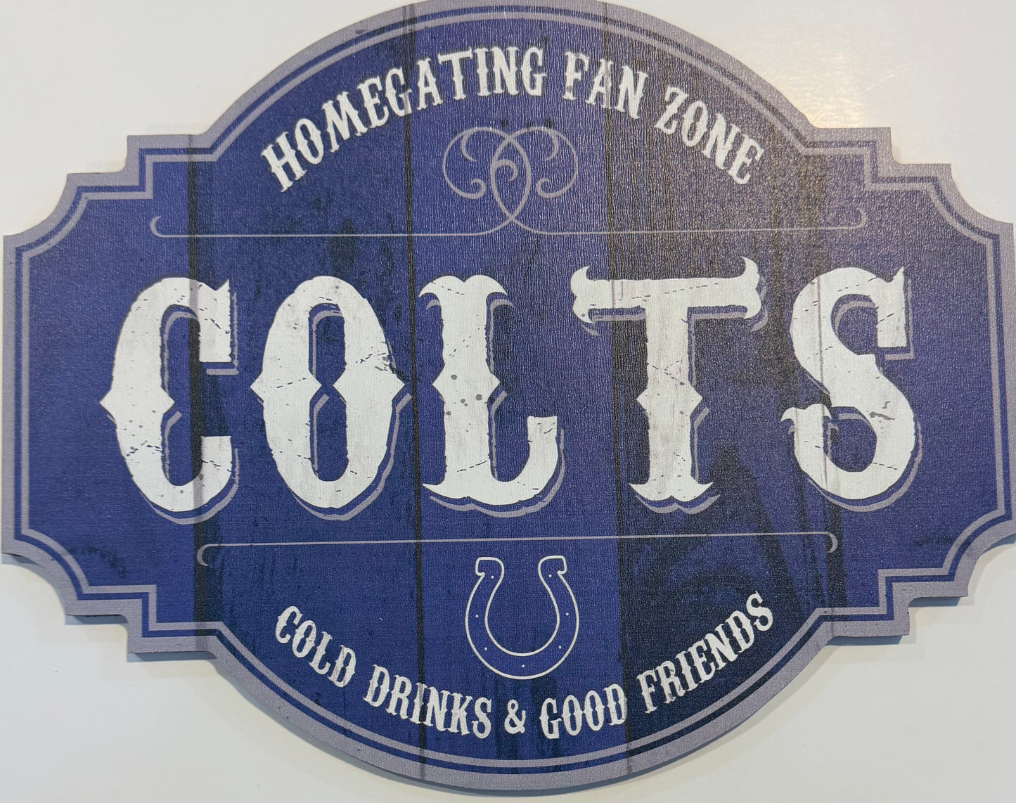 INDIANAPOLIS COLTS 12X12 WOOD SIGN
