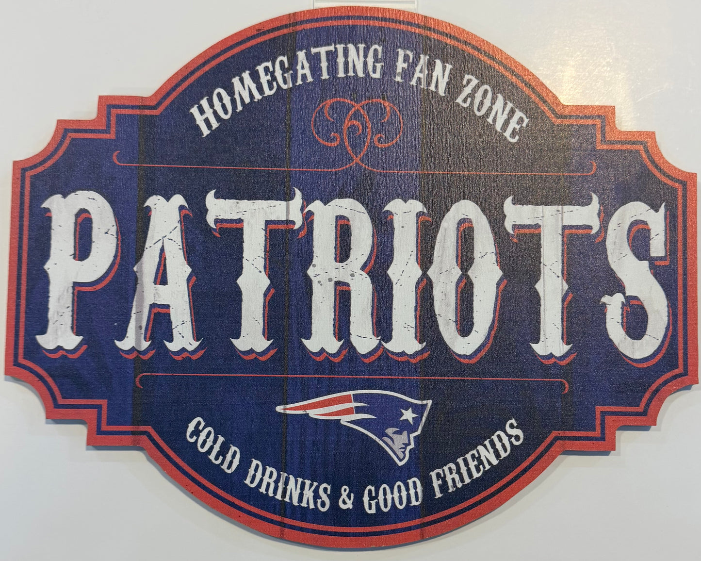NEW ENGLAND PATRIOTS 12X12 WOOD SIGN
