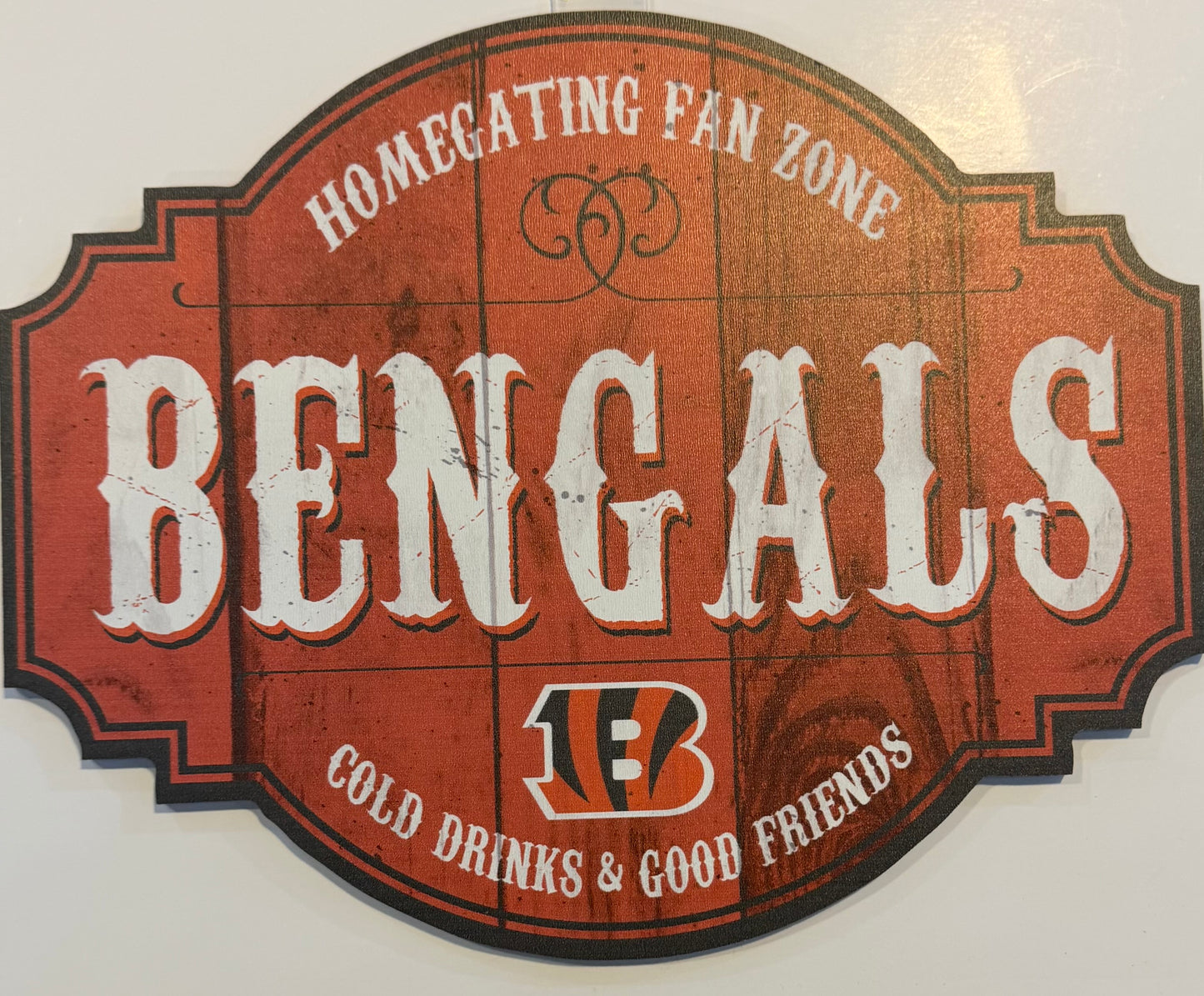 CINNCINATI BENGALS 12X12 WOOD SIGN