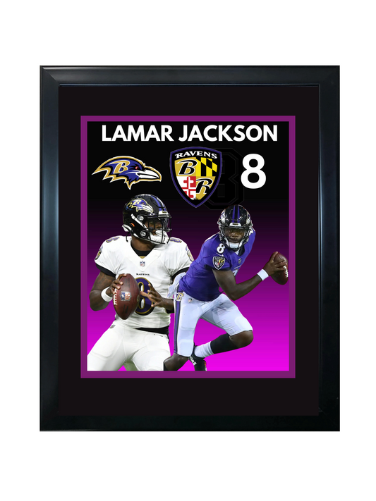 LAMAR JACKSON 11X14 FRAMED PHOTO