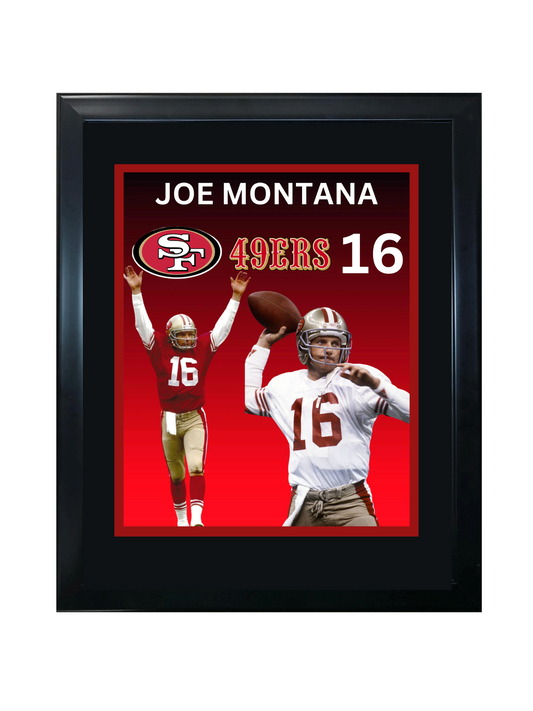 JOE MONTANA 11X14 FRAMED PHOTO