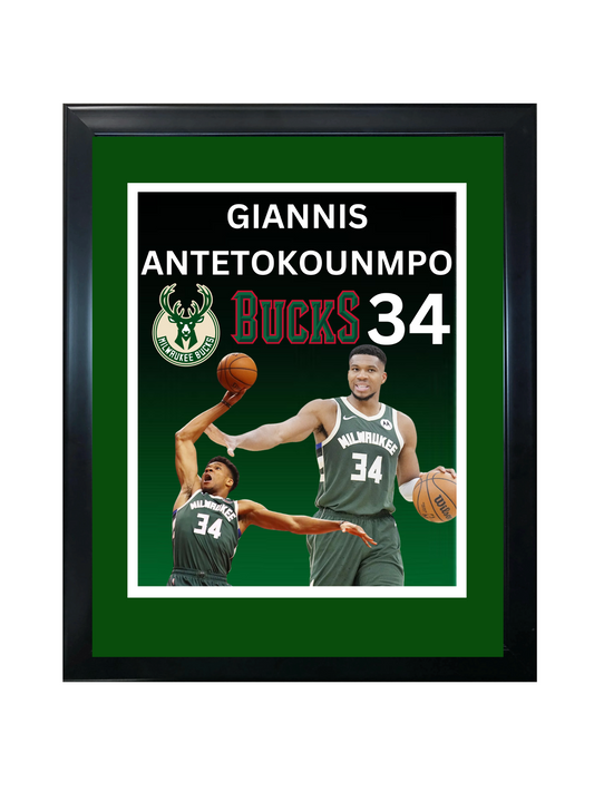 GIANNIS ANTETOKOUNMPO 11X14 FRAMED PHOTO