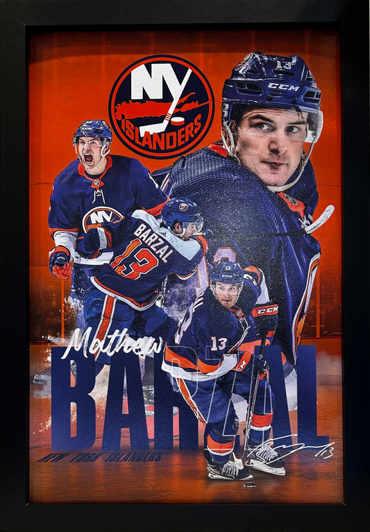 Mathew Barzal 12x18 framed artwork print