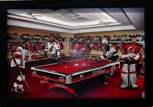 New Jersey Devils Stevens,Brodeur,Daneyko,Hughes,Niedermayer 12x18 framed artwork print