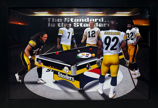 Pittsbugh Steelers Lockeroom Polomalu,Bradshaw,Harris,Roethlisberger,Harrison 12x18 framed artwork print