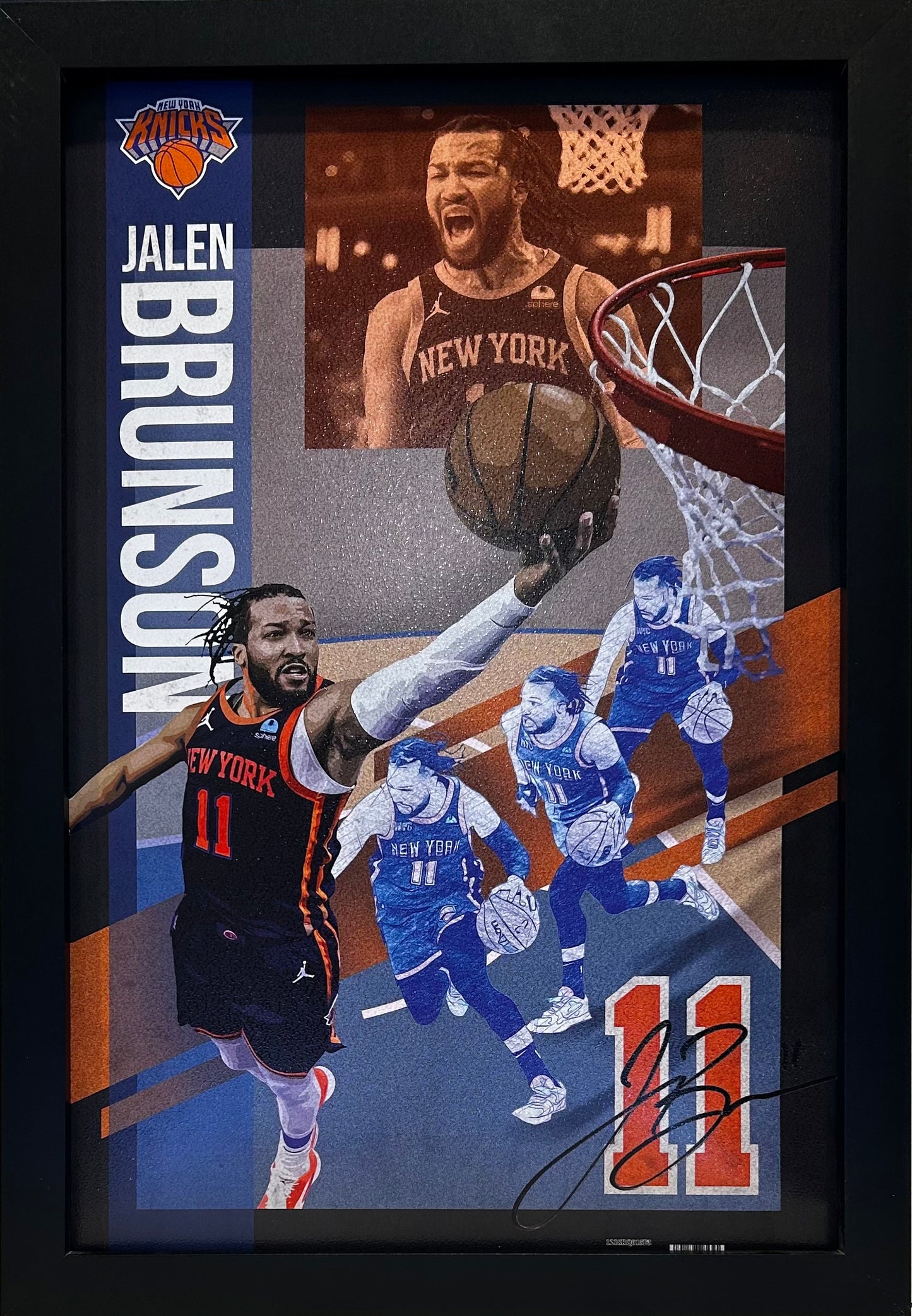 JALEN BRUNSON 12X18 FRAMED ARTWORK PRINT
