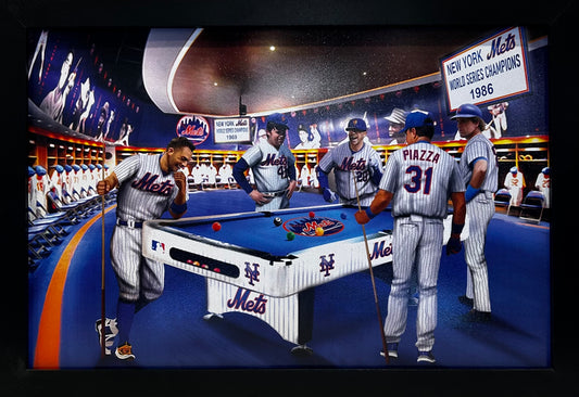 NEW YORK METS LOCKEROOM WRIGHT,PIAZZA,CARTER,SEAVER,ALONSO 12X18 FRAMED ARTWORK PRINT