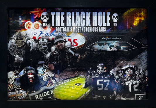 LAS VEGAS RAIDERS BLACK HOLE 12X18 FRAMED ARTWORK PRINT