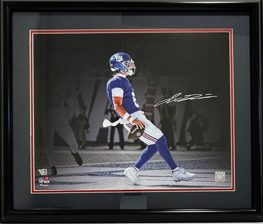NEW YORK GIANTS JAXSON DART SIGNED 16X20 DOUBLE MATTED AND FRAMED CERTIFIED FANATICS