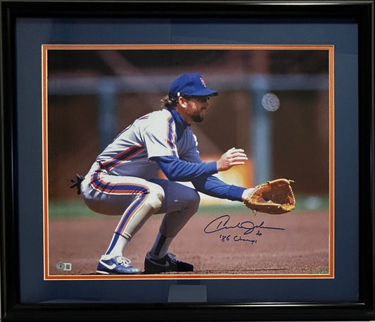 NEW YORK METS HOJO SIGNED 16X20 DOUBLE MATTED AND FRAMED 20X24 CERTIFIED BECKETT