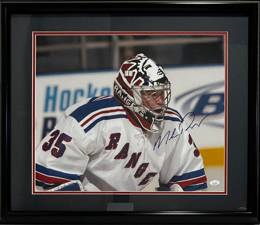 NEW YORK RANGERS MIKE RICHTER SIGNED 16X20 DOUBLE MATTED AND FRAMED 20X24 CERTIFIED JSA