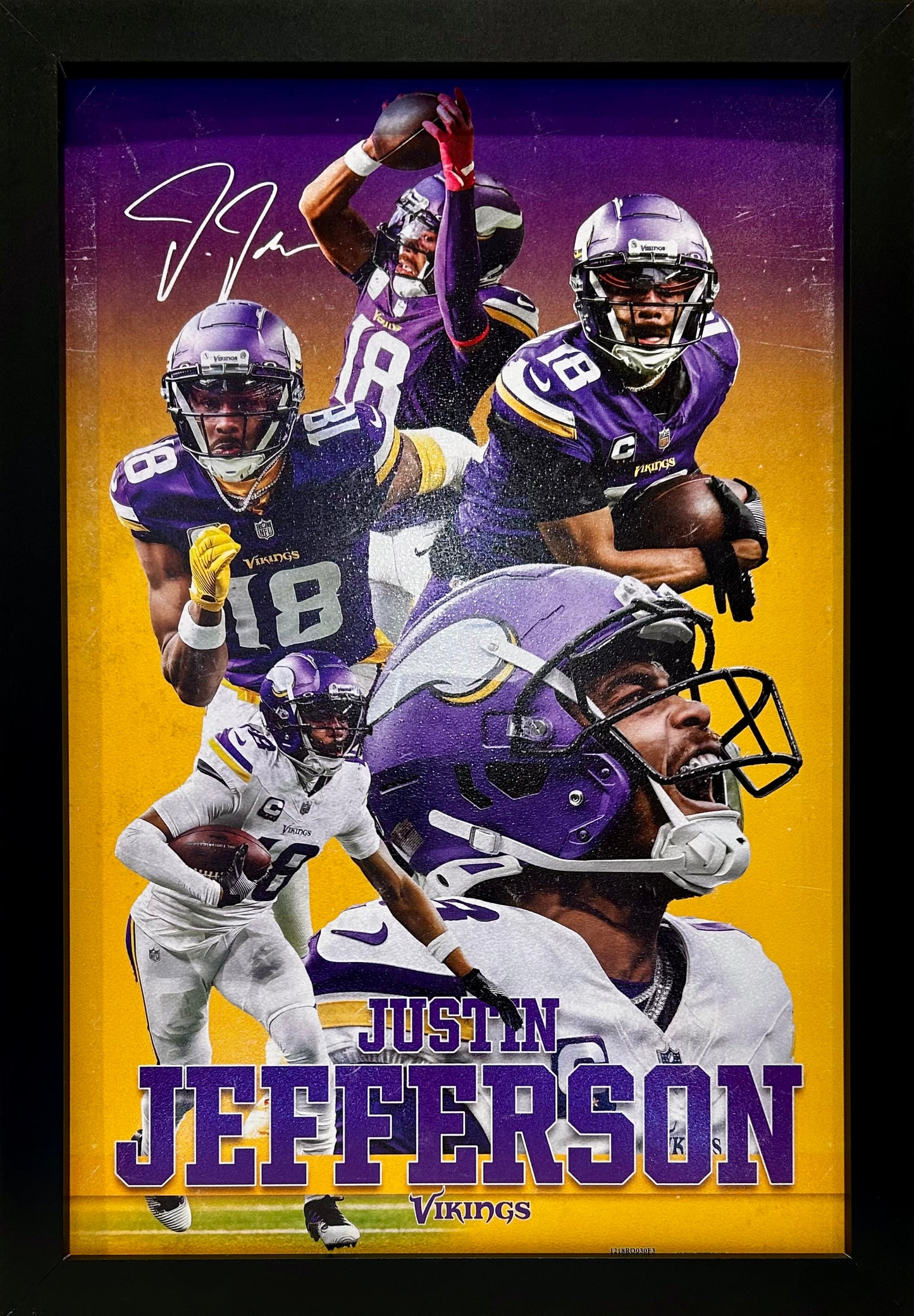Justin Jefferson 12x18 framed artwork print
