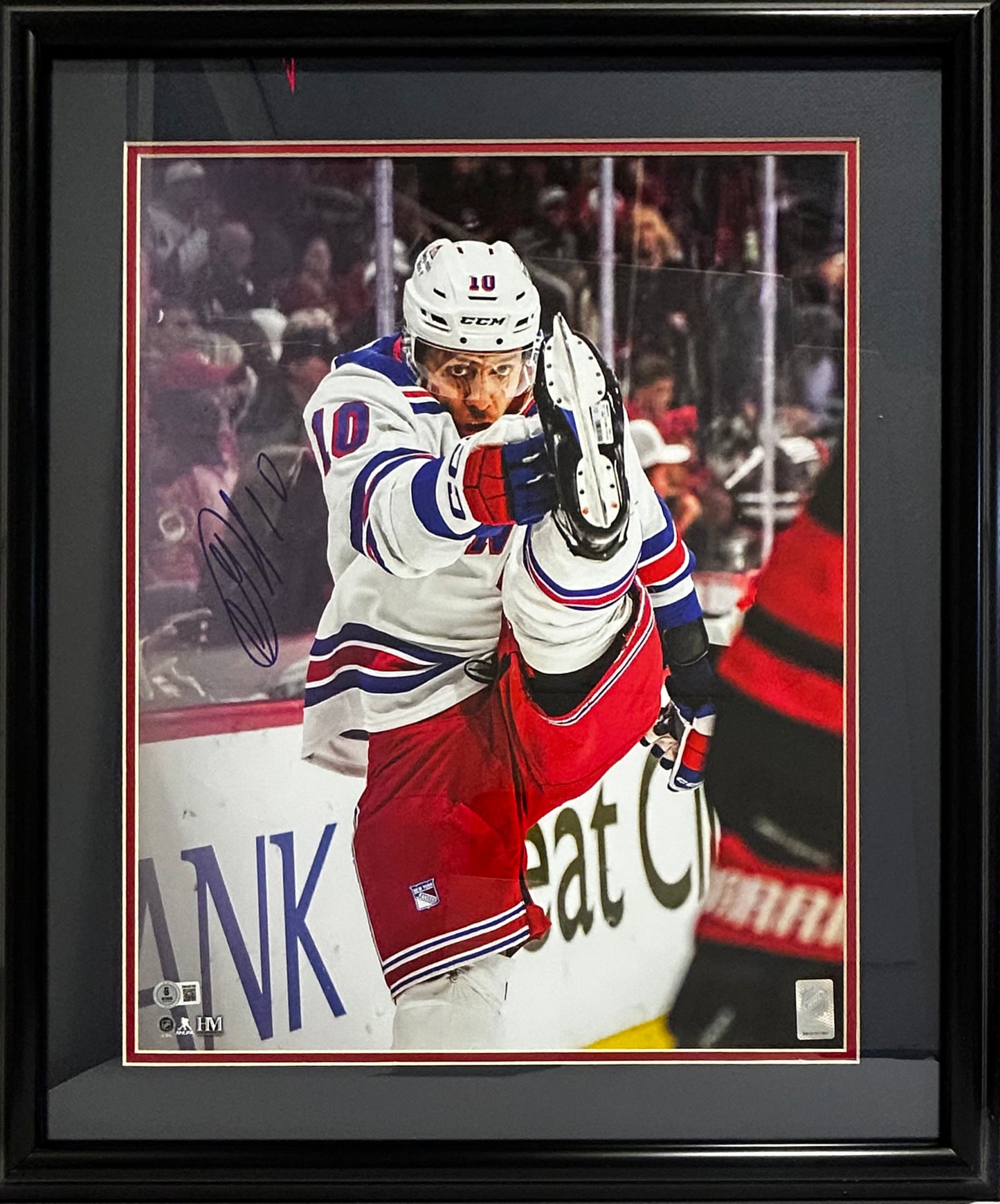 NEW YORK RANGERS ARTEMI PANARIN SIGNED 16X20 PHOTO DOUBLE MATTED AND FRAMED 20X24