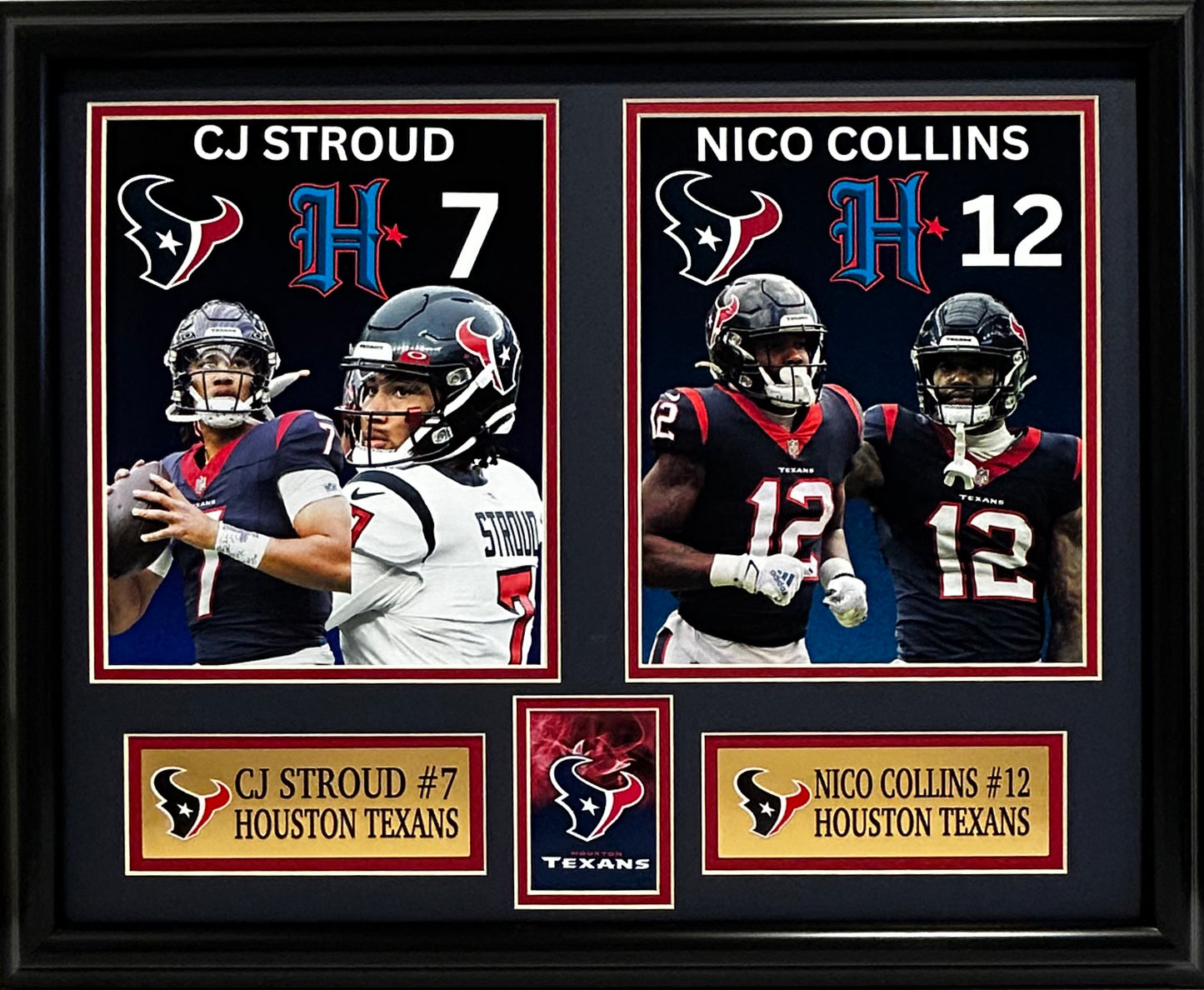 HOUSTON TEXANS CJ STROUD/NICO COLLINS 16X20 DOUBLE MATTED AND FRAMED