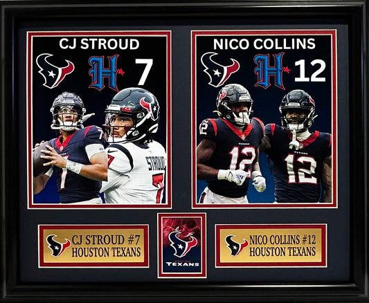 HOUSTON TEXANS CJ STROUD/NICO COLLINS 16X20 DOUBLE MATTED AND FRAMED