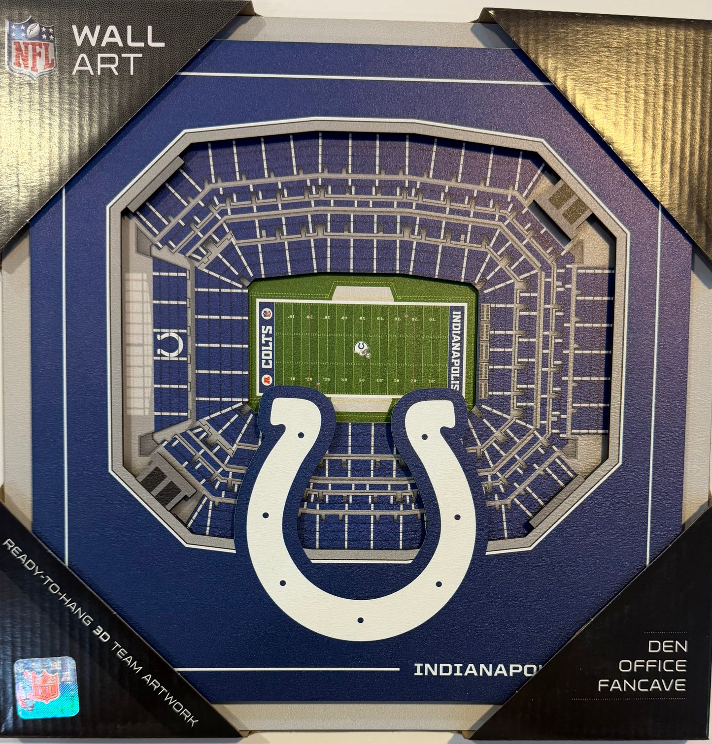 INDIANAPOLIS COLTS 12X12 LASER CUT STADIUM WOOD SIGN