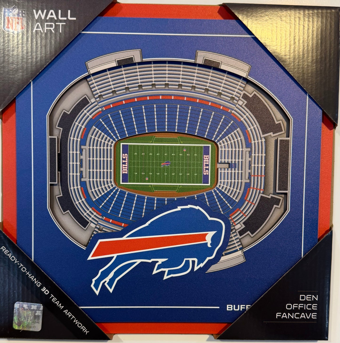 BUFFALO BILLS 12X12 LASER CUT STADIUM WOOD SIGN