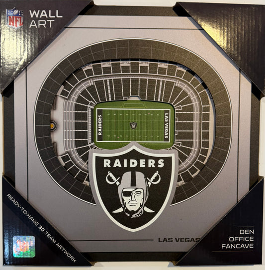LOS VEGAS RAIDERS 12X12 LASER CUT STADIUM WOOD SIGN