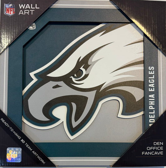PHILADELPHIA EAGLES 12X12 LASER CUT LOGO WOOD SIGN