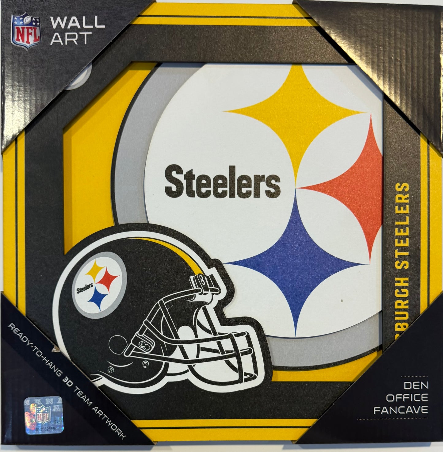 PITTSBURGH STEELERS 12X12 LASER CUT LOGO WOOD SIGN