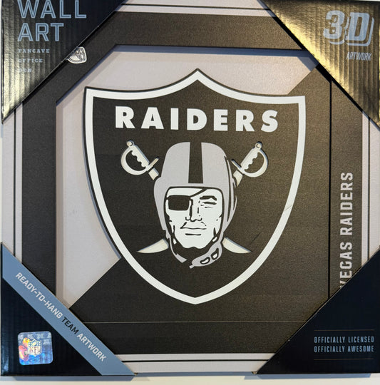 LAS VEGAS RAIDERS 12X12 LASER CUT LOGO WOOD SIGN