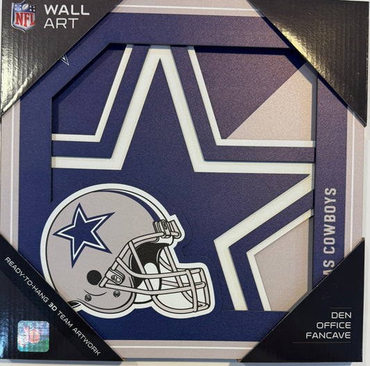 DALLAS COWBOYS 12X12 LASER CUT LOGO WOOD SIGN