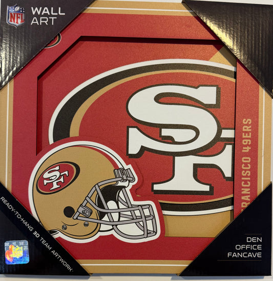 SAN FRANCISCO 49ERS 12X12 LASER CUT LOGO WOOD SIGN