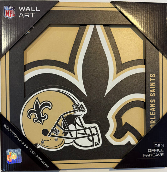 NEW ORLEANS SAINTS 12X12 LASER CUT LOGO WOOD SIGN