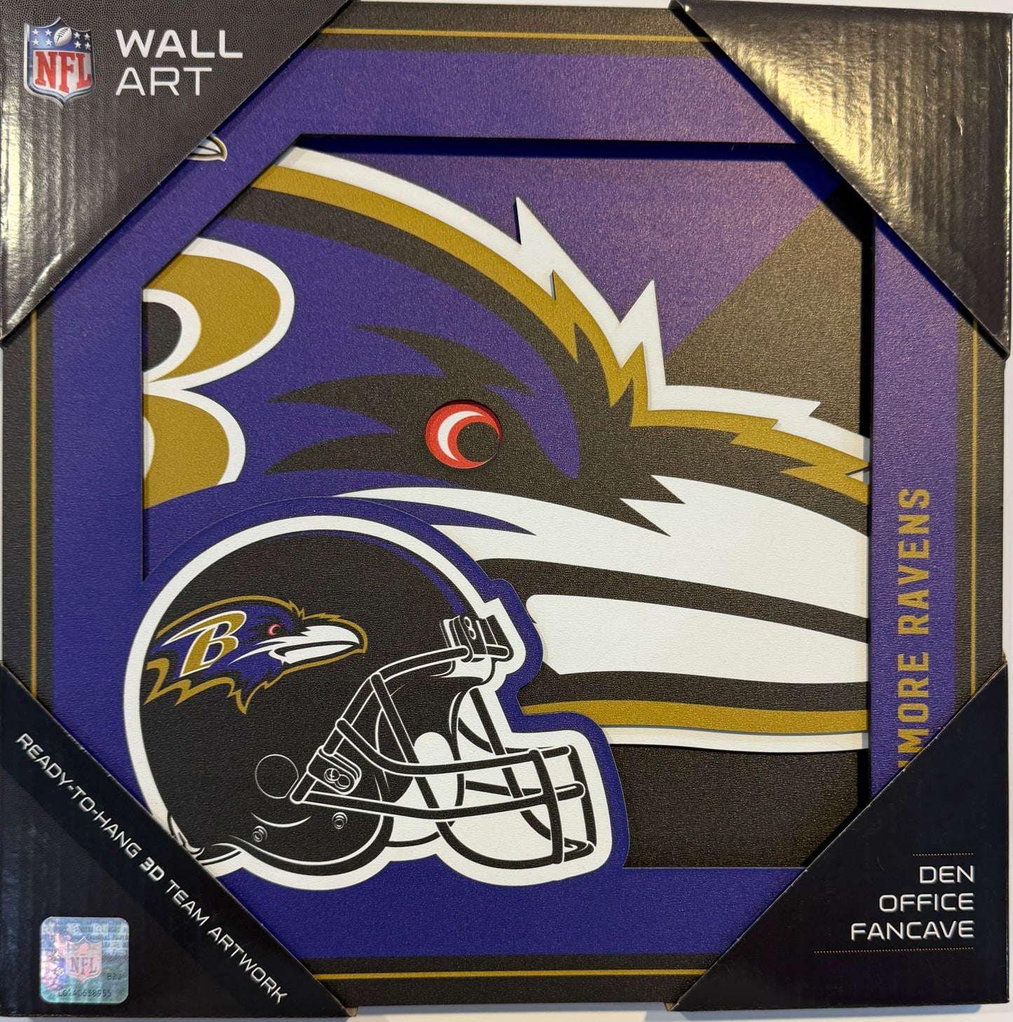 BALTIMORE RAVENS 12X12 LASER CUT LOGO WOOD SIGN
