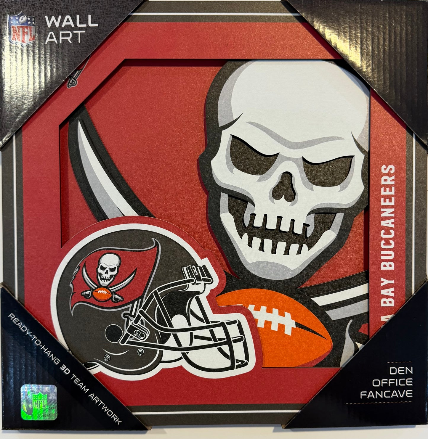 TAMPA BAY BUCCANEERS 12X12 LASER CUT LOGO WOOD SIGN