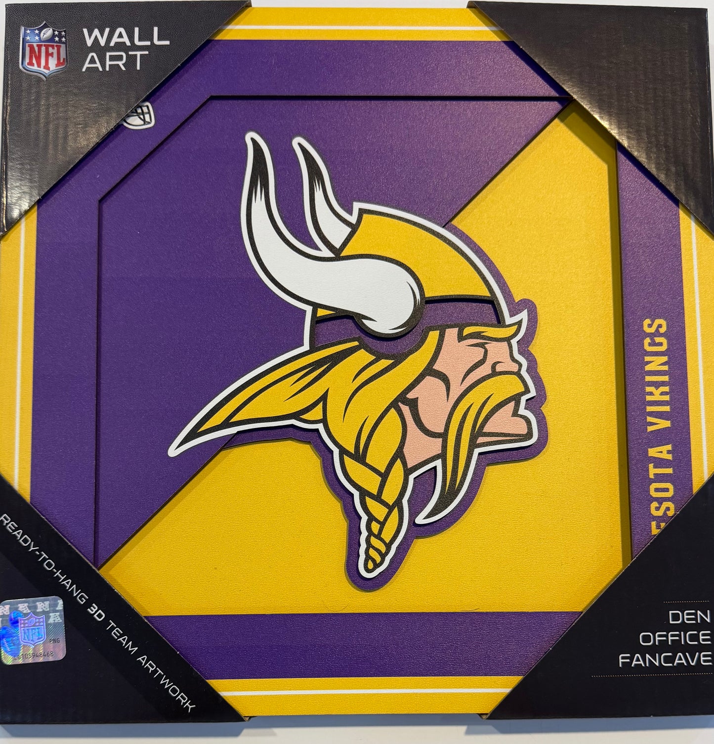 MINNESOTA VIKINGS 12X12 LASER CUT LOGO WOOD SIGN