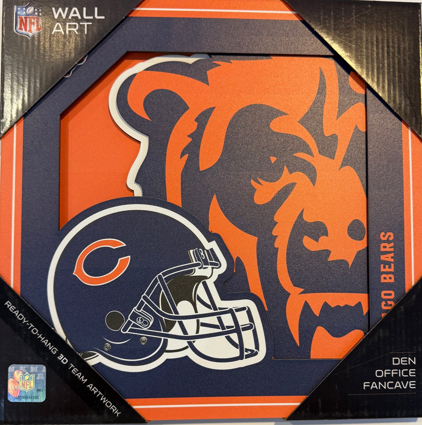 CHICAGO BEARS 12X12 LASER CUT LOGO WOOD SIGN