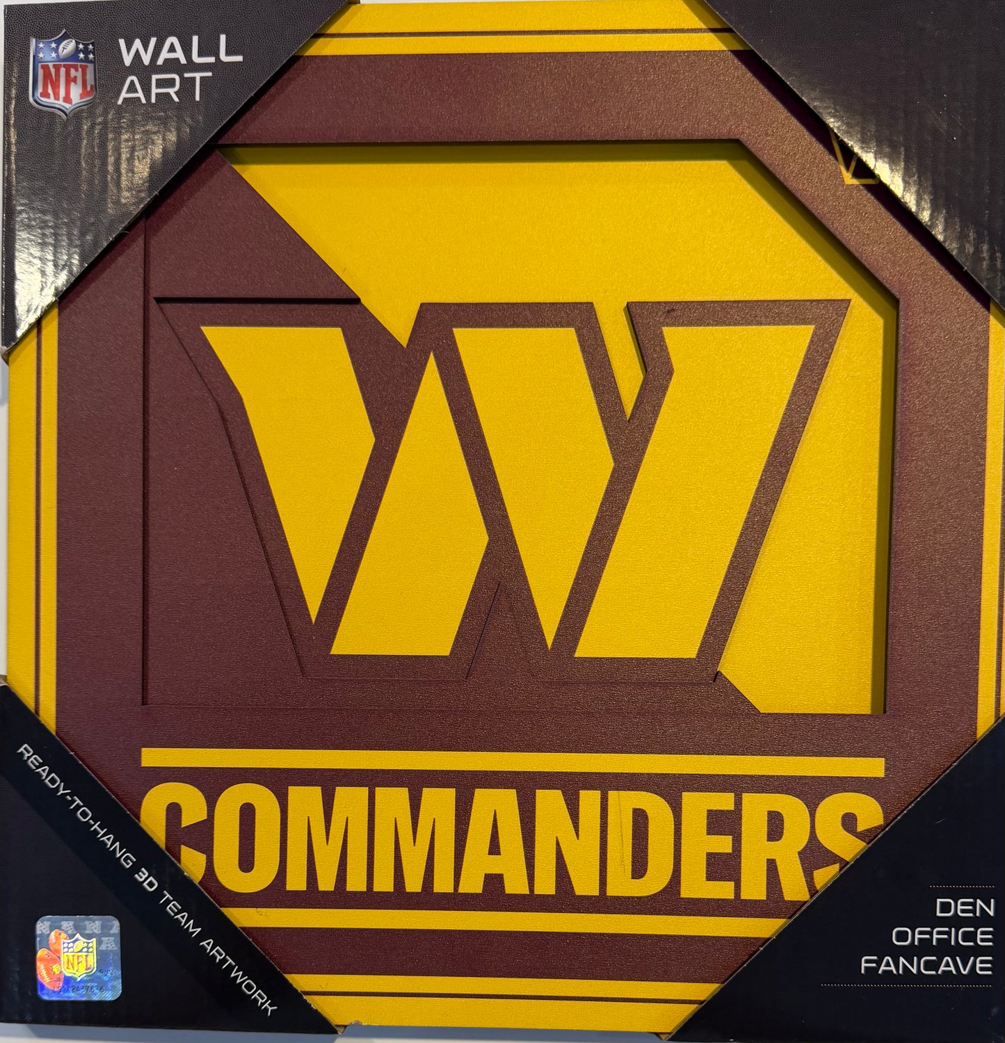 WASHINGTON COMMANDERS 12X12 LASER CUT LOGO WOOD SIGN
