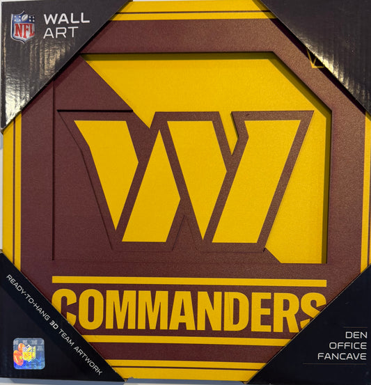 WASHINGTON COMMANDERS 12X12 LASER CUT LOGO WOOD SIGN