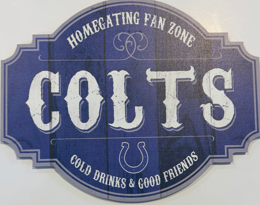 INDIANAPOLIS COLTS 12X12 WOOD SIGN