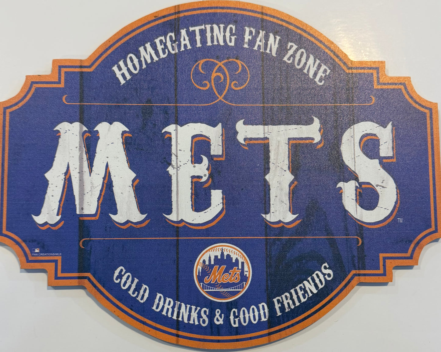 NEW YORK METS 12X12 WOOD SIGN