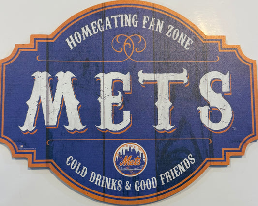 NEW YORK METS 12X12 WOOD SIGN