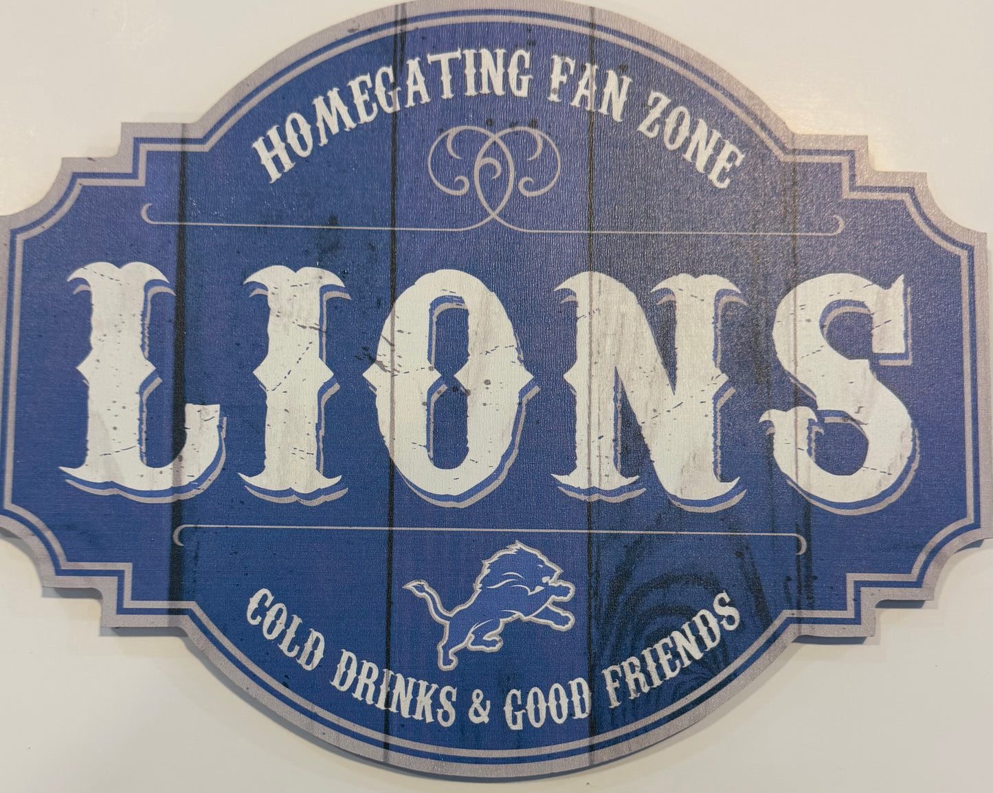 DETROIT LIONS 12X12 WOOD SIGN