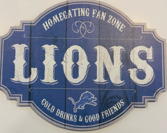 DETROIT LIONS 12X12 WOOD SIGN