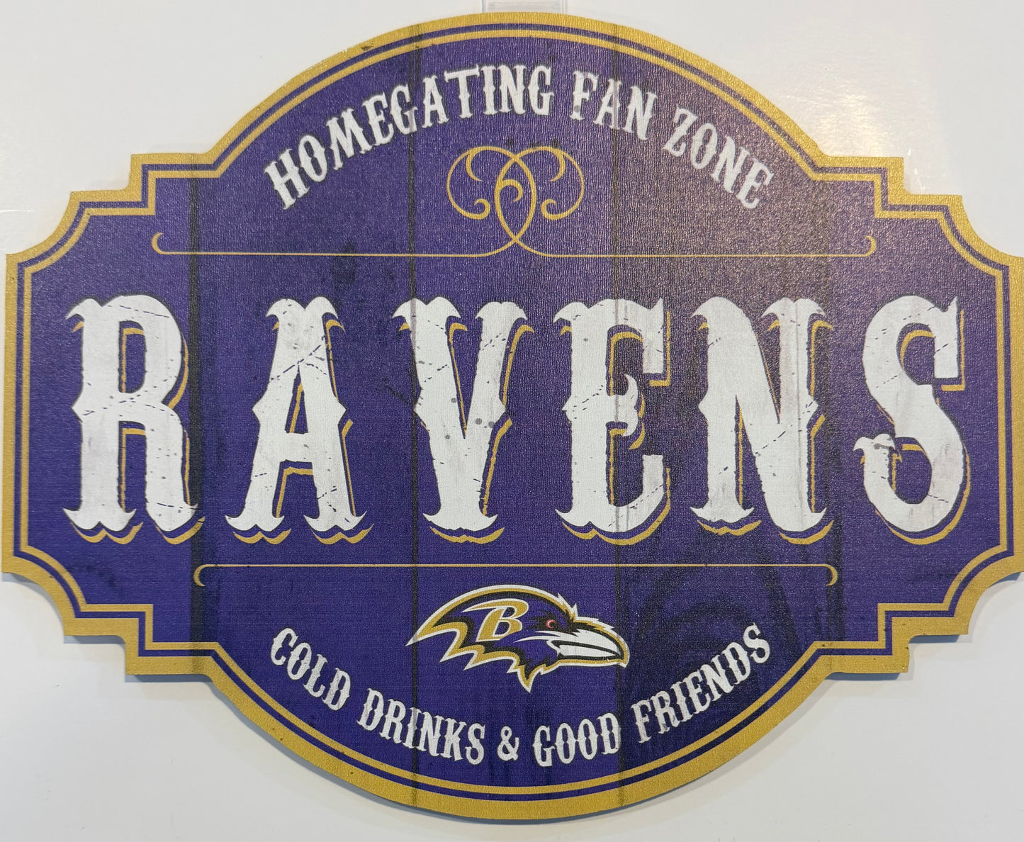 BALTIMORE RAVENS 12X12 WOOD SIGN
