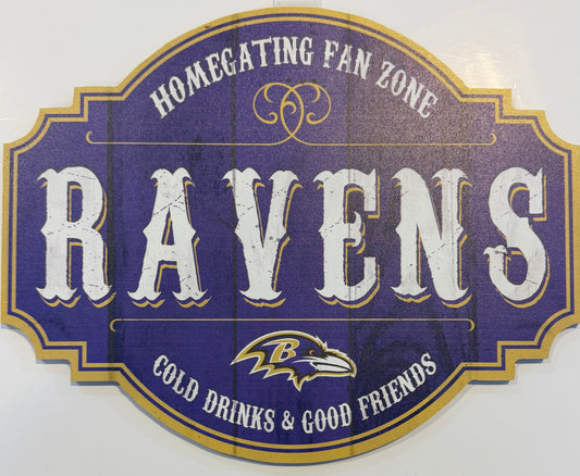 BALTIMORE RAVENS 12X12 WOOD SIGN