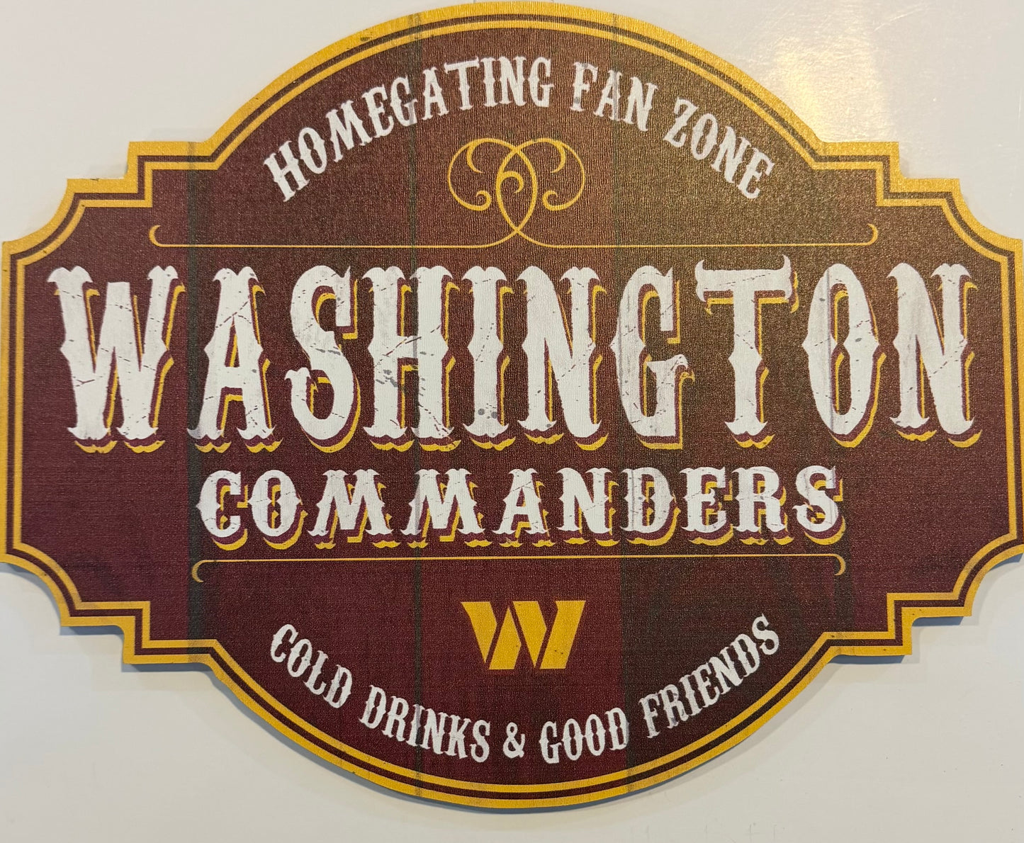 WASHINGTON COMMANDERS 12X12 WOOD SIGN