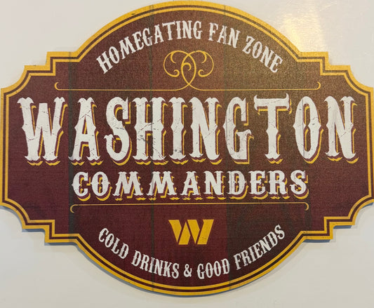 WASHINGTON COMMANDERS 12X12 WOOD SIGN